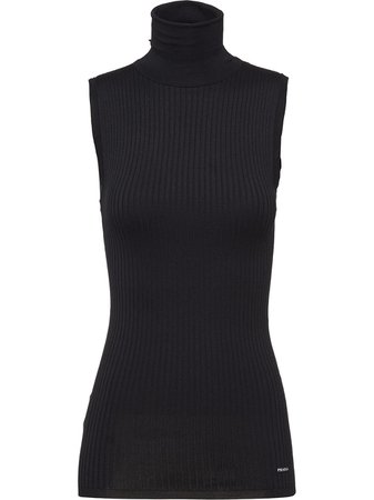 Shop Prada sleeveless turtleneck top with Express Delivery - FARFETCH