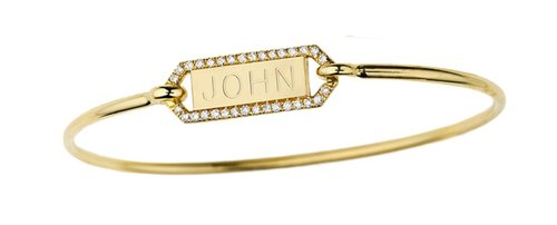 Personalized Rectangle Closed Bangle — Jaimie Geller Jewelry