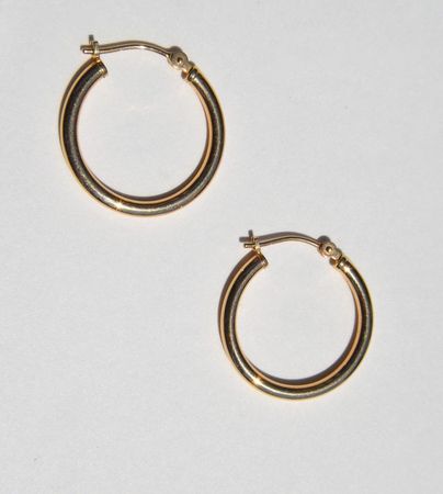 Vintage 14K gold round hoop earrings | Etsy