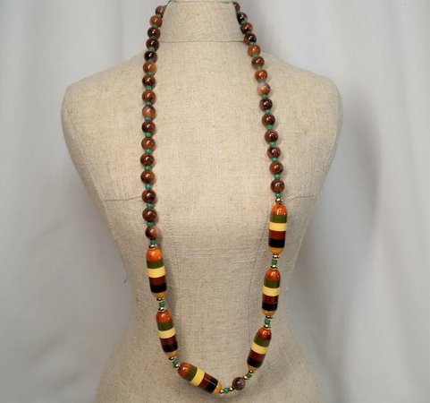 Vintage Bakelite Multi color Stacked Barrel Beads Necklace | Etsy