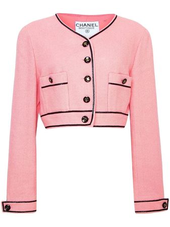CHANEL Pre-Owned 1995 CC-buttons Cropped Jacket - Farfetch