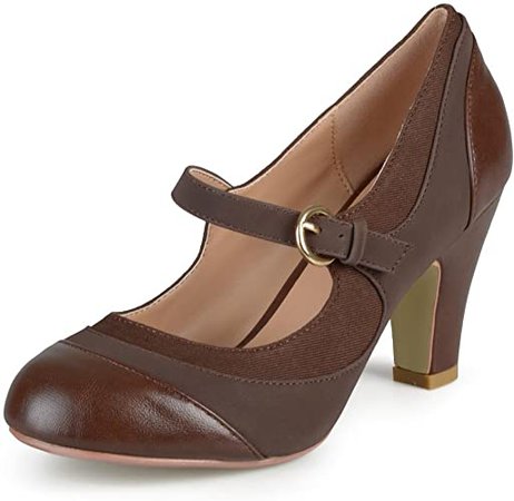 Amazon.com | Journee Collection Womens Two-Tone Tweed Mary Jane Pumps | Pumps