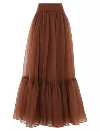 Natura Gathered Skirt Toffee Online | Zimmermann