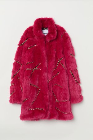 Faux Fur Coat - Cerise - Ladies | H&M US
