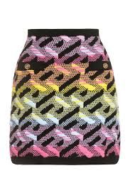 versace | Rainbow la greca skirt wool - Google Search