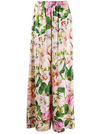 Dolce and Gabbana floral-print wide-leg trousers