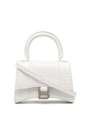 Shop white Balenciaga mini Hourglass tote bag with Express Delivery - Farfetch