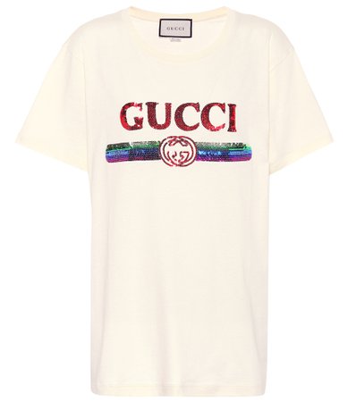 GUCCI Sequinned cotton T-shirt