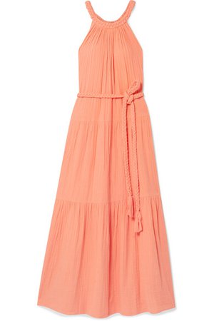 APIECE APART Escondido belted crinkled cotton-voile maxi dress