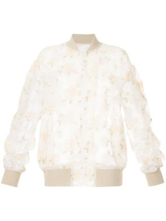 White 08Sircus Sheer Embroidered Bomber Jacket | Farfetch.com