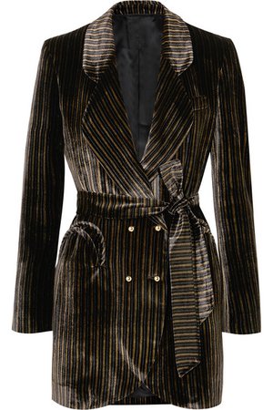 Blazé Milano | Sunshine belted striped velvet mini dress | NET-A-PORTER.COM