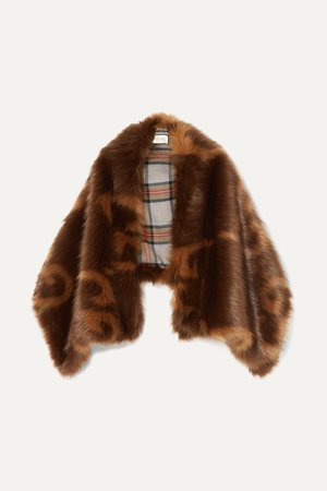 Brown Faux fur stole | Gucci | NET-A-PORTER