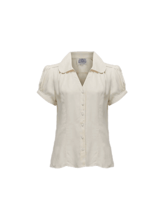 white vintage 1950s blouse short tops