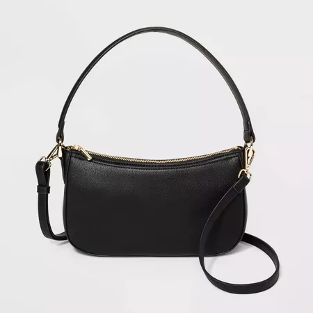 Zip Closure Shoulder Handbag - A New Day™ Black : Target