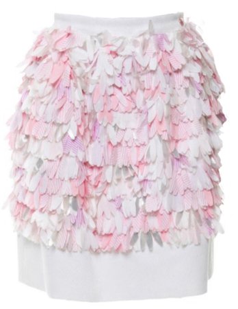 Chanel White And Pink Skirt