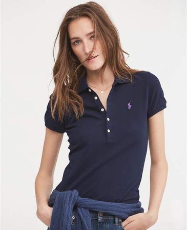navy blue ralph lauren polo shirt womens