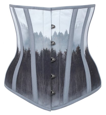 gray blue painting corset