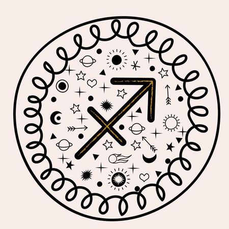 Sagittarius. Zodiac sign. Vector emblems. 4692752 Vector Art at Vecteezy