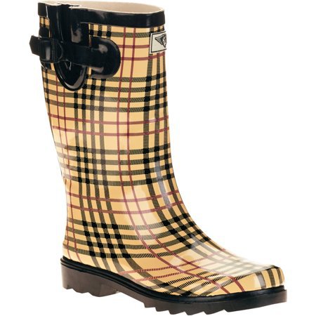 Forever Young - Forever Young Women's Plaid Short Shaft Rain Boots - Walmart.com yellow