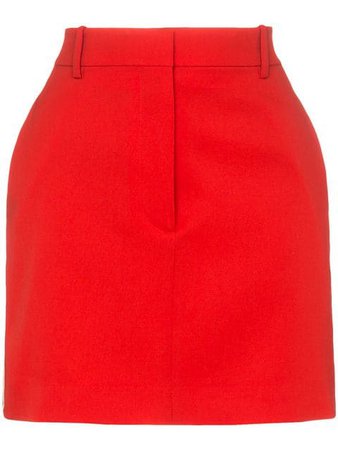 Calvin Klein side stripe wool mini skirt