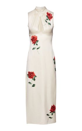 Floral Silk-Wool Midi Dress By Magda Butrym | Moda Operandi