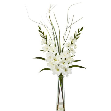 Winston Porter Artificial Gladiola Floral Arrangement in Vase | Wayfair