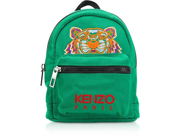 Kenzo Grass Green Canvas Mini Tiger Backpack at FORZIERI Canada