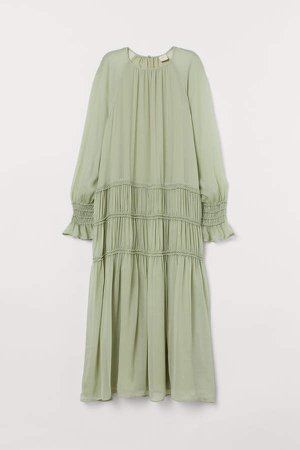 Creped Chiffon Dress - Green