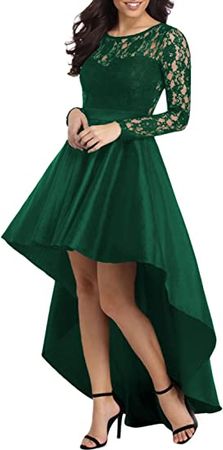 Asvivid Womens Sexy Lace Hi Low Cocktail Party Dress Floral Swing Prom Evening Gowns at Amazon Women’s Clothing store