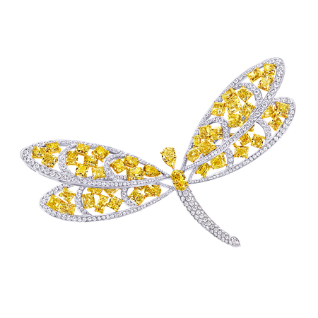Graff, Yellow and White Diamond Dragonfly Brooch