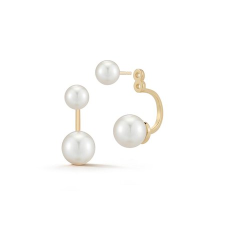 14kt Gold Pearl Ear Jacket Earrings – MATEO