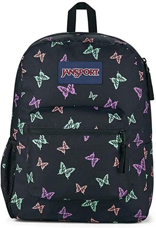 Amazon.com: JanSport Cross Town - Backpack for school, travel or work with pocket for water bottle, butterfly design : Clothing, Shoes and Jewelry