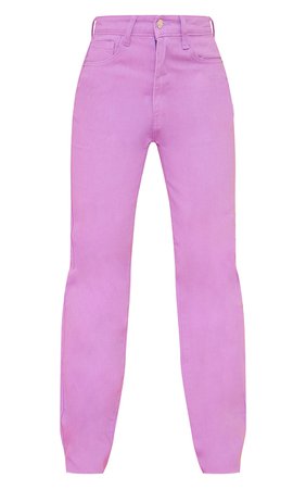 Purple  Long Leg Straight Jeans | Denim | PrettyLittleThing USA