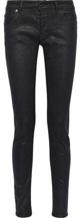 Coated Mid-rise Skinny Jeans