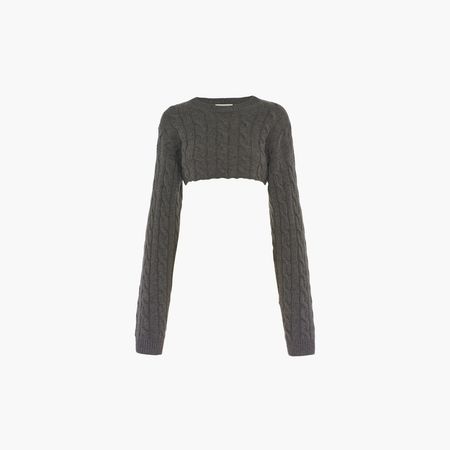 Cropped cashmere sweater Steel gray | Miu Miu