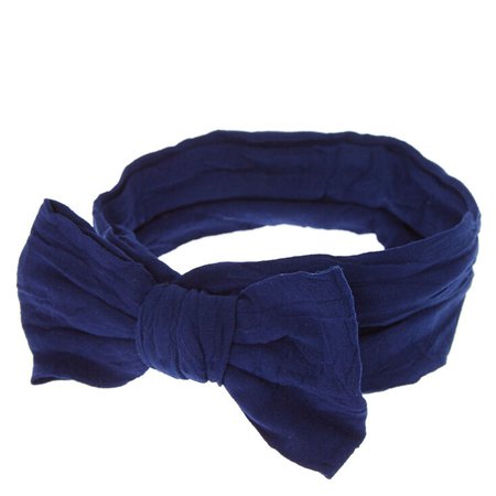Claire's Club Bow Headwrap - Navy | Claire's US