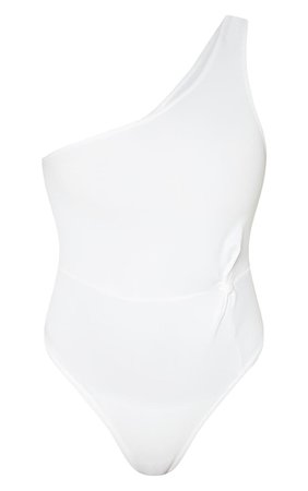 White One Shoulder Scuba Bodysuit | Tops | PrettyLittleThing