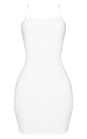 Shape White Slinky Clear Strap Bodycon Dress | PrettyLittleThing