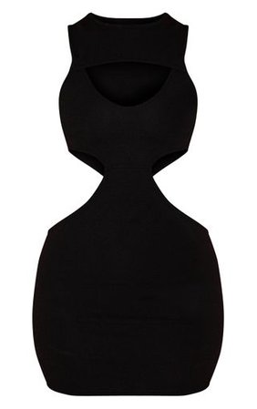Black Sleeveless Multi Cut Out Bodycon Dress | PrettyLittleThing