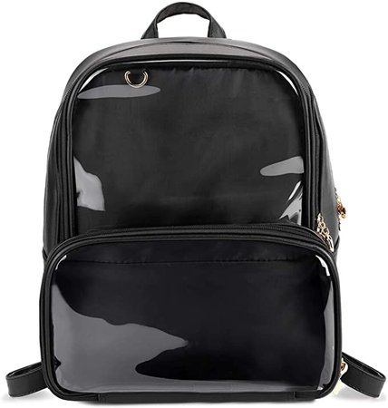 Amazon.com: SteamedBun Ita Bag Double Window Candy PU Leather Backpack Kawaii Pins Bag