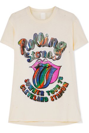 MadeWorn | The Rolling Stones distressed printed cotton-jersey T-shirt | NET-A-PORTER.COM