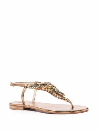 Caruso crystal-embellished sandals gold Y05AT10BOHE - Farfetch
