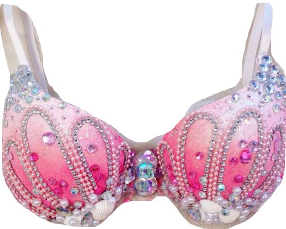 pink mermaid shell bra