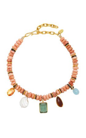 Balsa Beaded Multi-Stone Gold-Plated Necklace By Lizzie Fortunato | Moda Operandi