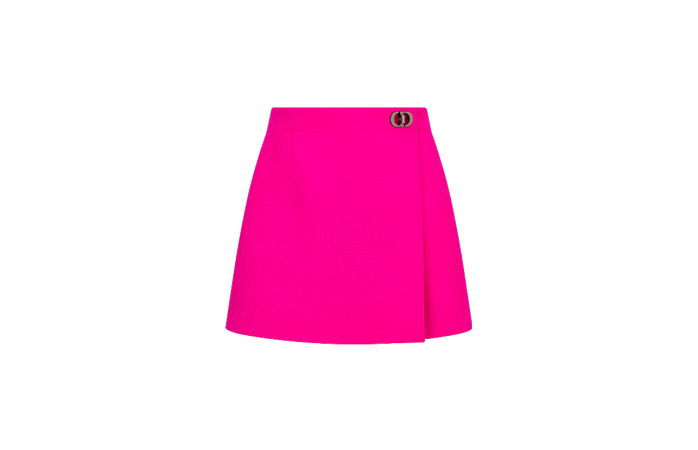 DIOR SKORT WITH CD CLASP - Rani Pink Wool and Silk