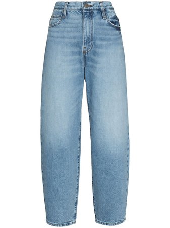 FRAME Ultra High Rise Barrel Tapered Jeans - Farfetch