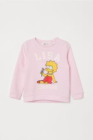 Sweatshirt with Motif - Pink/The Simpsons - Kids | H&M US