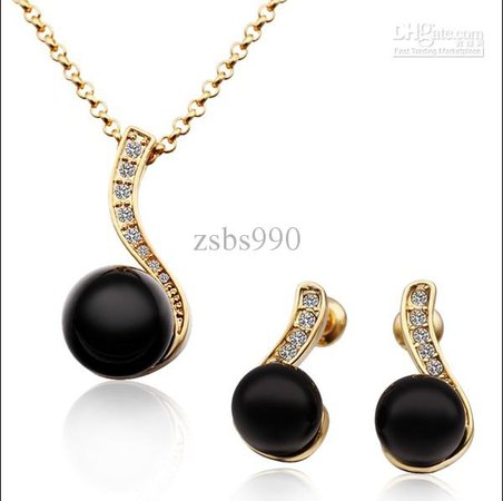 black pearls jewelry sets - Google Search