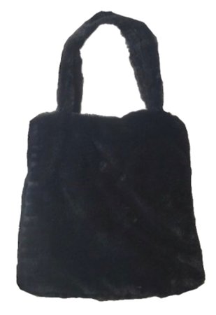 black depop fur handbag