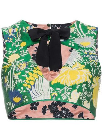 Rochas Floral crop top with bow $190 - Buy Online - Mobile Friendly, Fast Delivery, Price
